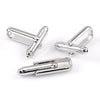 CU047 - Lot of 10 Silver Tone Cuff Links (5 pairs) - NO Glue Pad