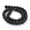 BD740 - 42 Beads - 8mm Black Frosted Round Beads - 12.5" strand - Approx 42-43 beads per strand - Hole Size: 1mm - Matte