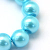 BD208 - 12mm Sky Blue Glass Pearl Imitation Round Beads - 16 inch strand (Approx. 30 Beads)