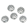 CA282 - 10 pcs Mermaid Fish Scales Resin Carved Embellishment Cabochons Silver White Clear - 10mm