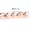 BD490 - 48 pcs. - 8mm Rose Gold Hematite Faceted Round Beads - 15 6/8 inch strand (40cm) - 0.9mm Hole Size - Grade A