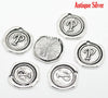 P092 - 5pcs. Antique Silver LARGE Letter "P" Alphabet Letter - 18mm x18mm - Wax Design
