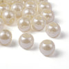BD640 - 100 pcs Ivory Smooth ABS Plastic Ball Spacer Beads - 12mm - Large Hole: 5mm