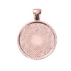 P1132 - 5 pcs. Rose Gold Plated Pendant Trays Circle Posts Settings Bezels Cabochons - 30mm Glue Pad Setting - Style A