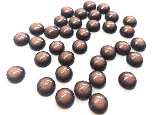 CA758 - 10 pcs Druzy Resin Embellishment Cabochons - 12mm - Gleam Style - Black and Brown - Bicolor