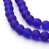 BD608 - 8mm Indigo Blue Frosted Glass Round Beads - 15" strand (40cm) - Approx 52 beads per strand - Hole Size: 1.3mm