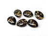 RC0027 - 10 pcs Druzy Resin Embellishment Cabochons - 18mm x 13mm - Glitter Style - Black - Multicolor - Teardrop - Gold Metal Foil Flakes