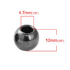 BD263 - 100 pcs Gunmetal Smooth Ball Spacer Beads - 10mm - Large Hole: 4.7mm - Fits European Cords and Paracord!