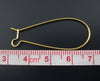 E790 - 200 pcs (100 Pairs) Gold Plated Kidney Earwire Earring Hooks -38x16mm - LARGE (1.5 inch x 0.63 inch) - 38mm x 16mm