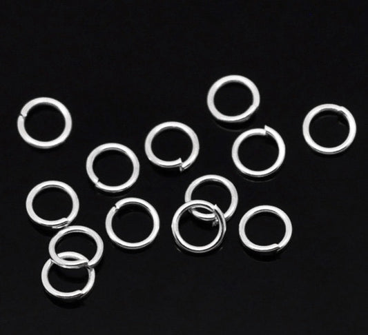 J028 - 100 pcs Silver Plated Open Jump Rings - 5mm - 20 Gauge