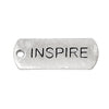 P687A - 10 pcs. Antique Silver "Inspire" Rectangle Charms Pendants - 21mm X 8mm - Hole Size: 1.7mm