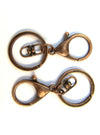 CL087 - 10 pcs. Antique Copper Tone Lobster Swivel Clasp and Key Ring - 69 x 30mm (2.72 inch) - Claw Clasps