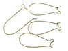 E308 - 50 pcs (25 Pairs) Antique Bronze Kidney Earwire Earring Hooks -35x15mm - LARGE - 21 Gauge (0.7mm)