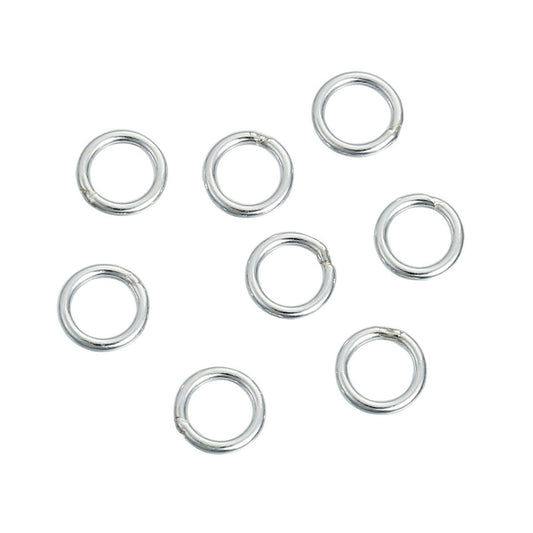 J079 - 5 pcs 925 Sterling Silver Open Jump Rings - 4mm - 22 Gauge - Platinum Plated