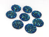 CA635 - 10 pcs Druzy Resin Embellishment Cabochons Blue Multicolor - 25mm (1 inch) - Dome Style