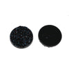 CA091 - 10 pcs Druzy Resin Embellishment Cabochons Sparkly Black - 18mm - Circle Round