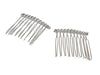 H099 - 6 pcs. - Silver Tone Comb Hair Clips - 42mm x 36mm (1.65" x 1.42") - 10 Teeth - Great Quality!