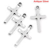 P750 - 60pcs. Antique Silver Cross Charms Pendants - 24x14mm
