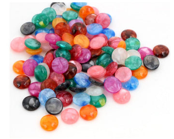 CA952 -10 pcs Resin Round Embellishment Circle Cabochons Tempered - Assortment - 10mm