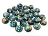 CA853 - 10 pcs Resin Round Embellishment Circle Cabochons Metal Foil Black, Green, Gold - 10mm - Multi-Color Glitter