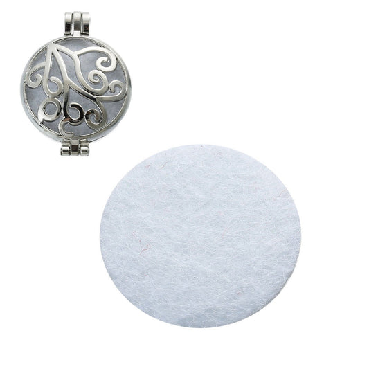 P470 - 10pcs. White Nonwoven Circle Felt Oil Diffuser Pads - 30mm - Perfect for Oil Diffuser Round Circle Pendants Locket Box