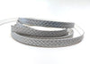 N175 - 1M (3.28 FT) - Silver FLAT Faux Leather Jewelry Cord - 10mm Wide - BRAIDED
