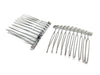 H099 - 6 pcs. - Silver Tone Comb Hair Clips - 42mm x 36mm (1.65" x 1.42") - 10 Teeth - Great Quality!