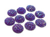 CA677 - 10 pcs Druzy Resin Embellishment Cabochons Dark Purple Multicolor - 14mm - Dome Circle