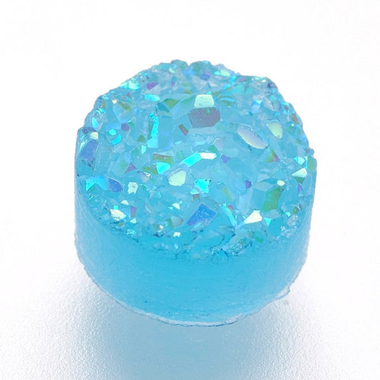 CA569 - 10 pcs Druzy Resin Embellishment Cabochons - Lake Blue - 6mm