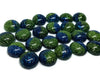 CA687 - 10 pcs Druzy Resin Embellishment Cabochons - 12mm - Glitter Style - Blue and Green - Bi-Color