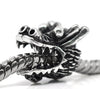 BD502 - 10 pcs Antique Silver Dragon Head European Spacer Charm Beads - 13mm x 11mm - Hole Size: 5mm - Fits European Cords and Paracord!