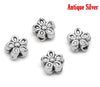 BD703 - 50 pcs. Antique Silver Flower Side by Side Spacer Beads - 7mm
