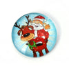 CA877 - 10 pcs Circle Christmas Glass Round Dome Seals Tiles Cabochons - 20mm (0.79 in) - Raindeer and Santa