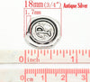 P092 - 5pcs. Antique Silver LARGE Letter "P" Alphabet Letter - 18mm x18mm - Wax Design
