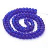 BD608 - 8mm Indigo Blue Frosted Glass Round Beads - 15" strand (40cm) - Approx 52 beads per strand - Hole Size: 1.3mm