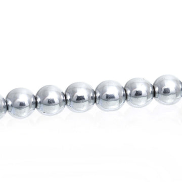 BD159 - 54 pcs. - 8mm Silver Hematite Round Beads - 15.75 inch strand - 1mm Hole Size