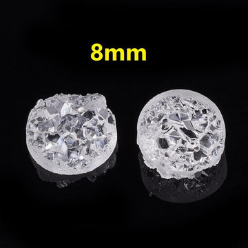 CA909 - 10 pcs. Druzy Resin Embellishment Cabochons Clear - 8mm