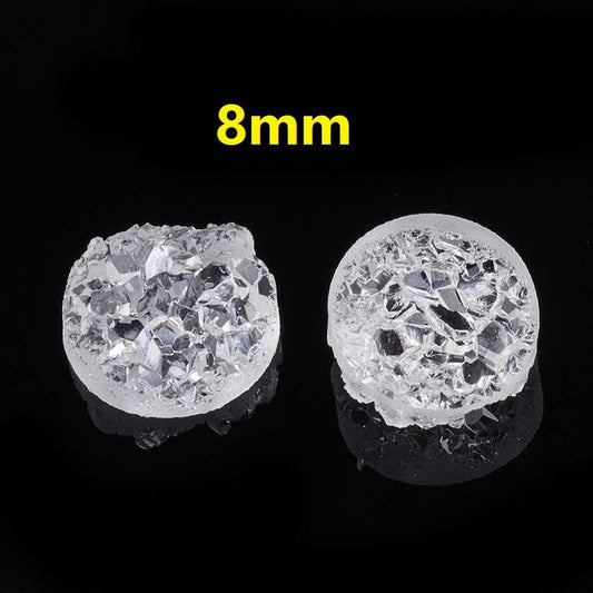 CA909 - 10 pcs. Druzy Resin Embellishment Cabochons Clear - 8mm