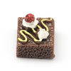 CA603 10 pcs Resin Embellishment Cabochons - Food - Brownies - Chocolate Cake - 12.5mm