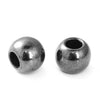 BD263 - 100 pcs Gunmetal Smooth Ball Spacer Beads - 10mm - Large Hole: 4.7mm - Fits European Cords and Paracord!