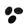 CA391 - 10 pcs Druzy Resin Embellishment Oval Cabochons Black - 18x13mm - 18mm x 13mm - 13x18mm
