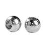 BD678 - 100 pcs Silver Plated Smooth Ball Spacer Beads - 10mm - Large Hole: 4.7mm - Fits European Cords and Paracord!