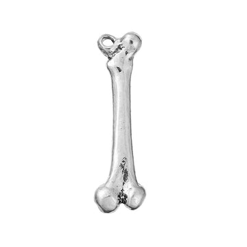 P200 - 1pc. Antique Silver Anatomical Human Femur Medical Charms Pendants - 32mm X 9mm (1 1/4 inch) - 3D - Double Sided