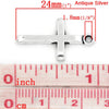 P750 - 60pcs. Antique Silver Cross Charms Pendants - 24x14mm