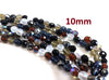 GB0003 - 100 pcs Czech Glass Fire Polish Round Faceted Beads - 10mm - Assortment - Hole Size: 1mm - Firepolish - Variety Pack - Mix - Luster