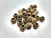 BD720 - 25 pcs Antique Brass Corrugated Striped METAL Ball Spacer Beads - 12mm - Large Hole: 5.5mm - Fits European Cords and Paracord!
