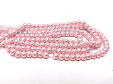 BD191 - 12mm Crepe Pink Blush Glass Pearl Imitation Round Beads - 16 inch strand - Approx. 35 Beads Hole Size: 1mm