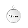 P220 - 10 pcs. Silver Plated Circle Round Bezel Cabochon Pendant Tags Trays - 18mm Glue Pad - Single Loop