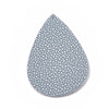 P256 - 10 pcs. Blue Gray Silver Pebble Faux Leather Dangle Charms Pendants - Teardrop - 56mm (2.2") - Great for Light Earrings! Double Sided