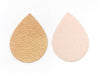 P851 - 10 pcs. Pink Coral and Gold Pebble Faux Leather Dangle Charms Pendants - Teardrop - 55mm (2.17") - Great for Light Earrings, Necklaces